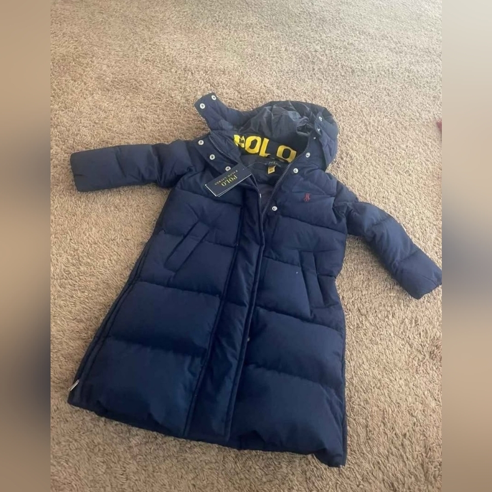 Ralph Lauren Kids Dark Blue Hooded Puffer Jacket